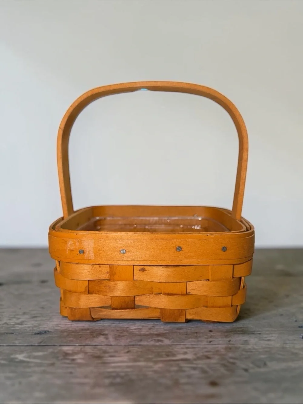 Longaberger Orange Woven Handle Basket